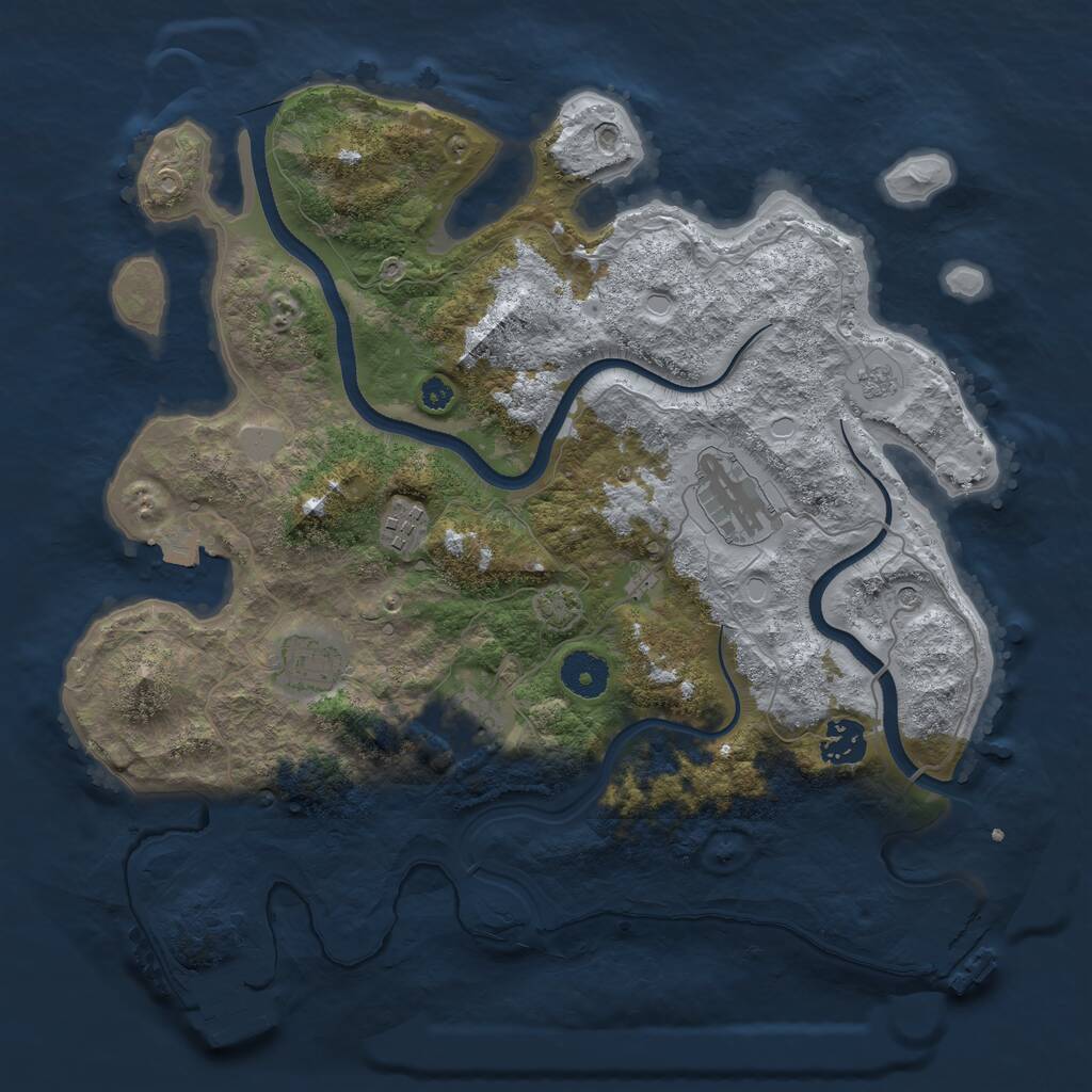 Rust Map: Procedural Map, Size: 3500, Seed: 1668720677, 11 Monuments