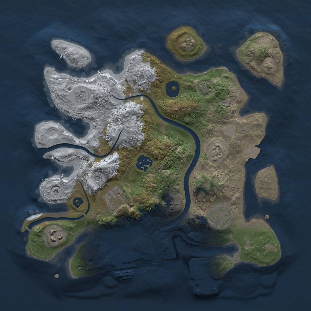 Rust Map: Procedural Map, Size: 3000, Seed: 1262502263, 11 Monuments