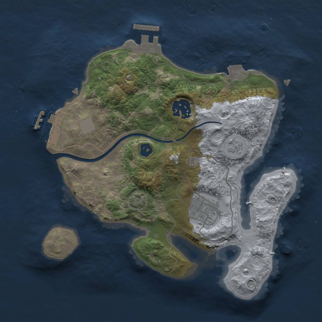 Rust Map: Procedural Map, Size: 2500, Seed: 1609230870, 7 Monuments