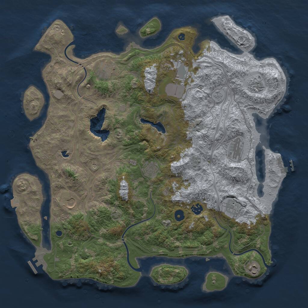 Rust Map: Procedural Map, Size: 4300, Seed: 1122, 16 Monuments