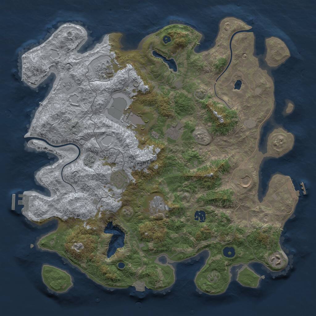 Rust Map: Procedural Map, Size: 4000, Seed: 438808237, 15 Monuments