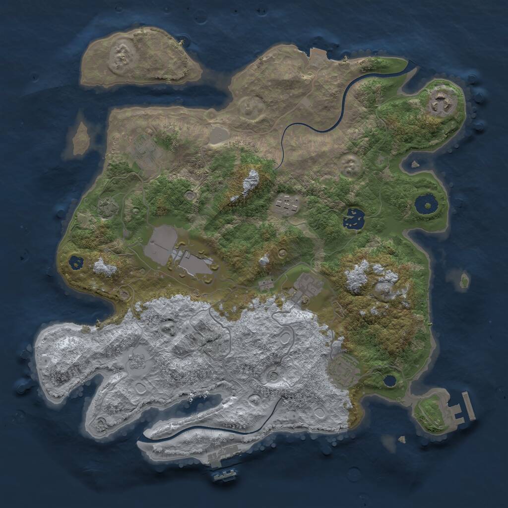 Rust Map: Procedural Map, Size: 3500, Seed: 150602762, 13 Monuments