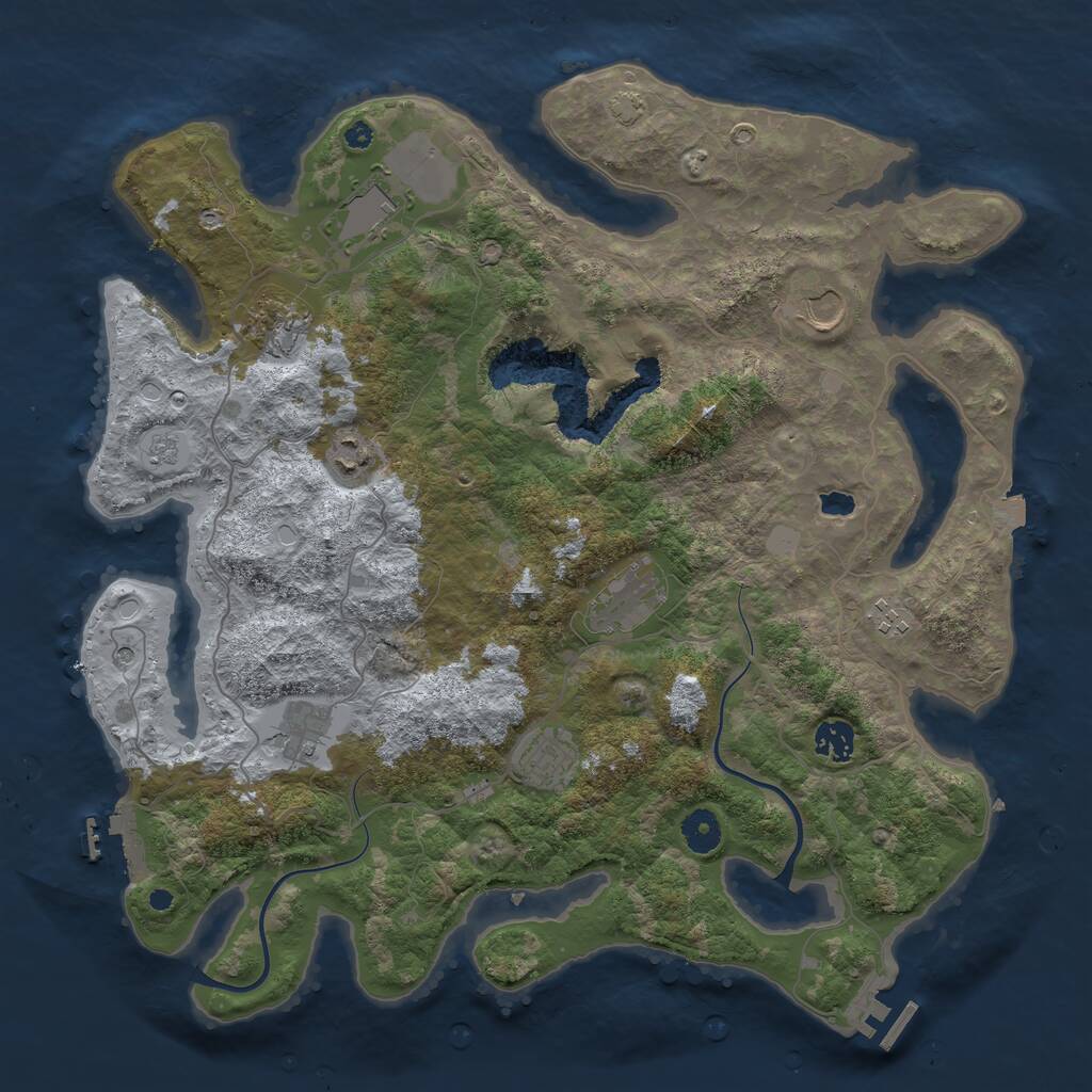 Rust Map: Procedural Map, Size: 4000, Seed: 1407966714, 15 Monuments