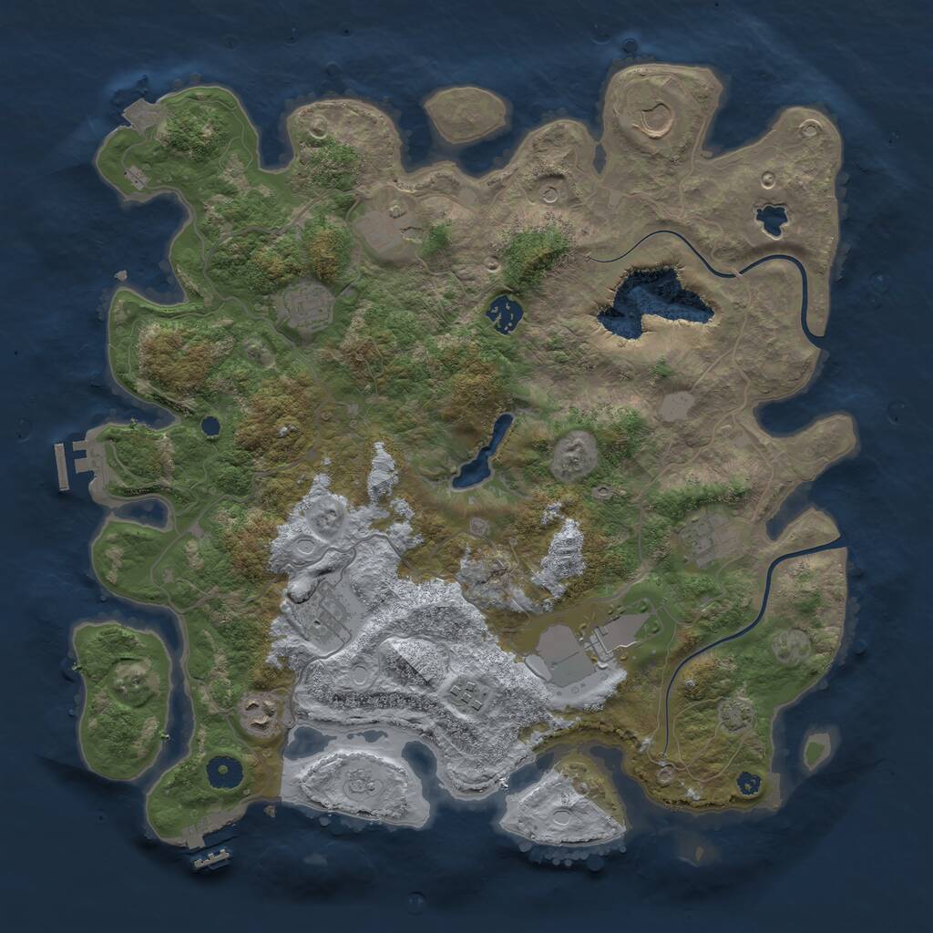 Rust Map: Procedural Map, Size: 4000, Seed: 600001, 15 Monuments