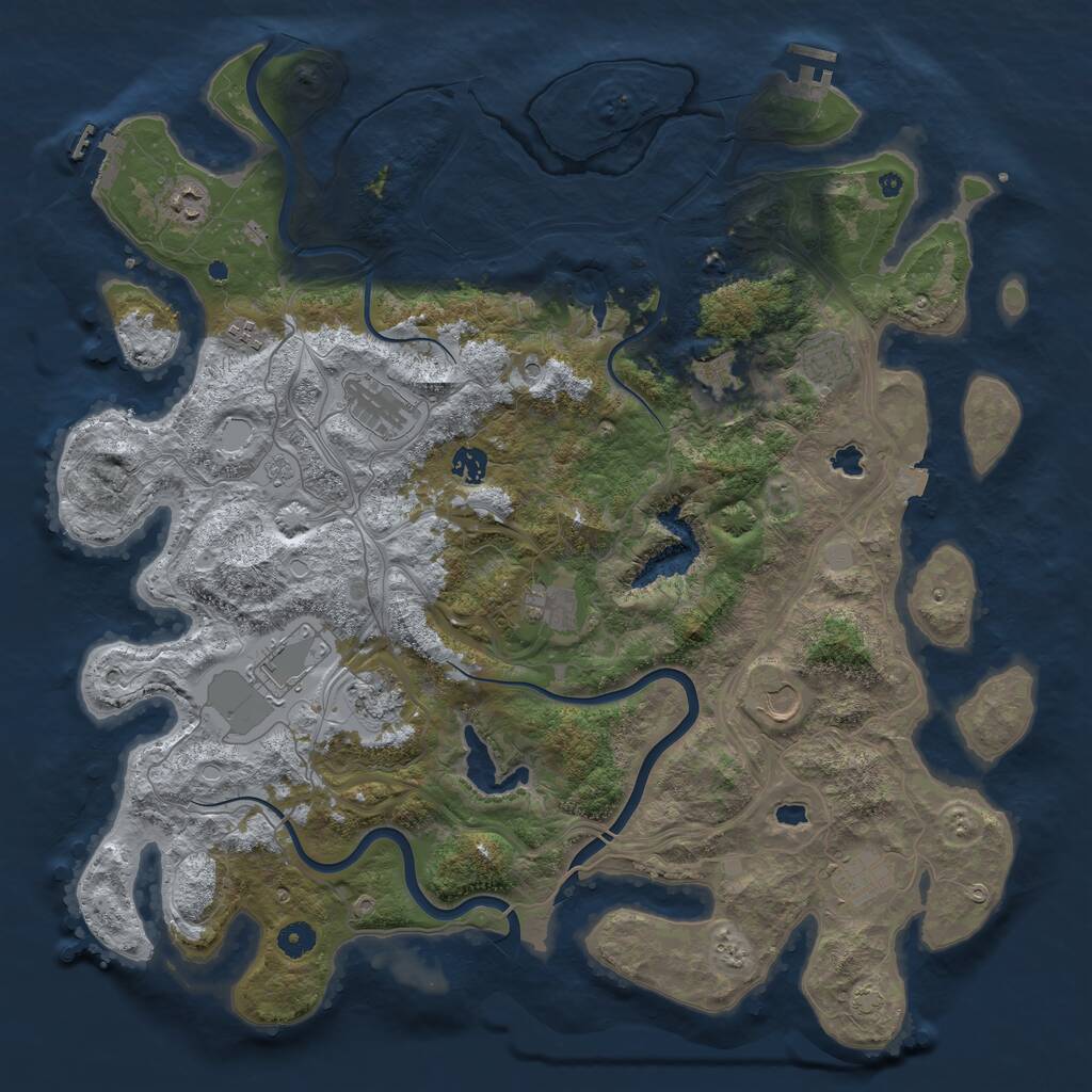 Rust Map: Procedural Map, Size: 4500, Seed: 2025010601, 17 Monuments
