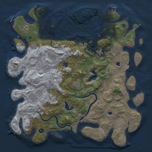 Thumbnail Rust Map: Procedural Map, Size: 4500, Seed: 2025010601, 17 Monuments