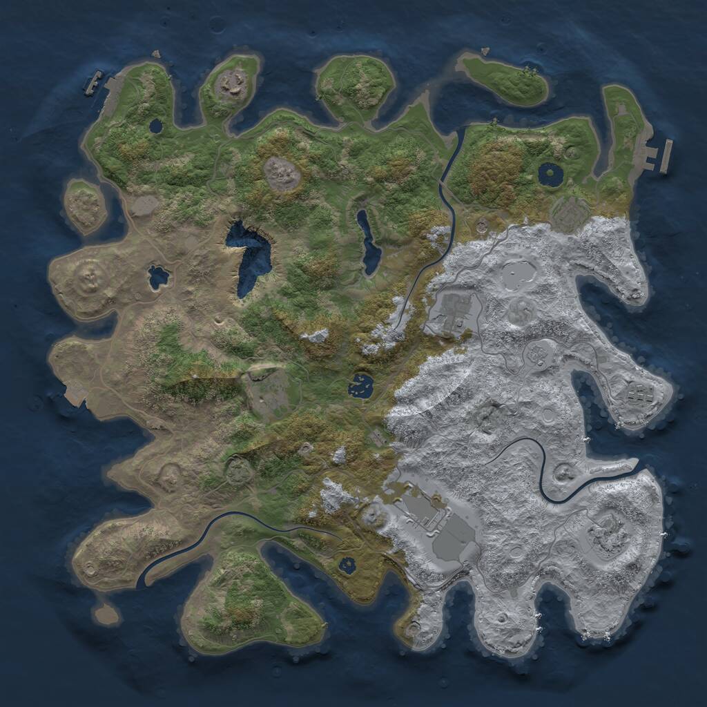 Rust Map: Procedural Map, Size: 4200, Seed: 270473338, 14 Monuments