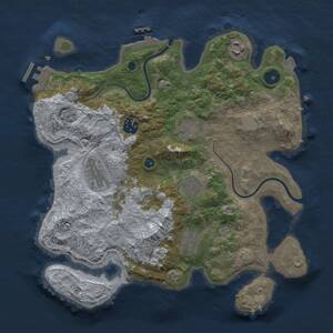 Thumbnail Rust Map: Procedural Map, Size: 3250, Seed: 2068715111, 13 Monuments