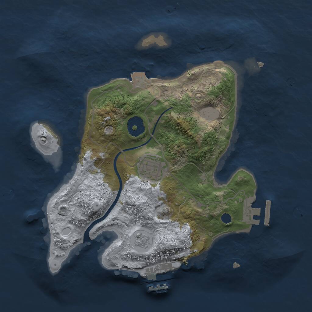 Rust Map: Procedural Map, Size: 2500, Seed: 120252, 5 Monuments