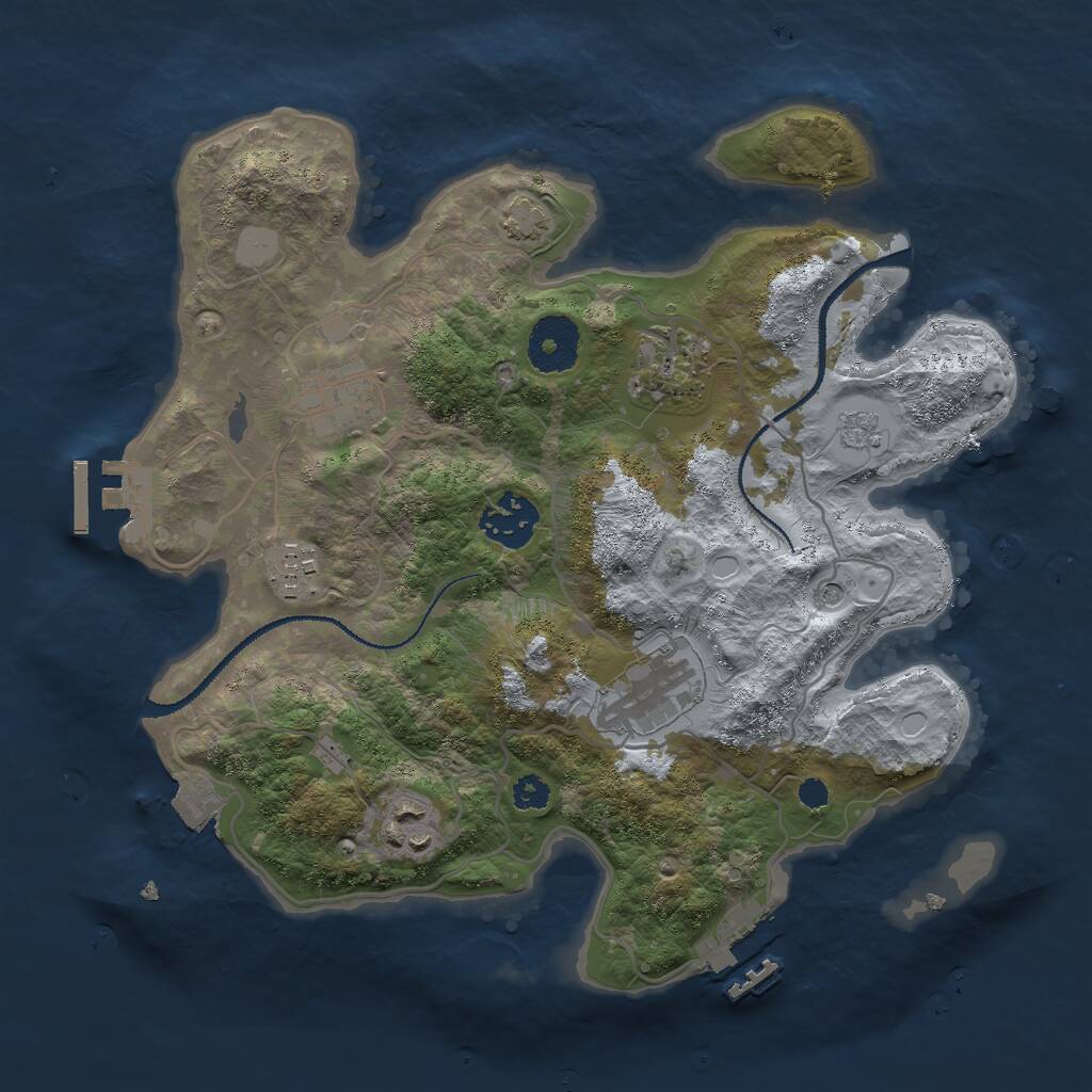 Rust Map: Procedural Map, Size: 3000, Seed: 64402209, 12 Monuments
