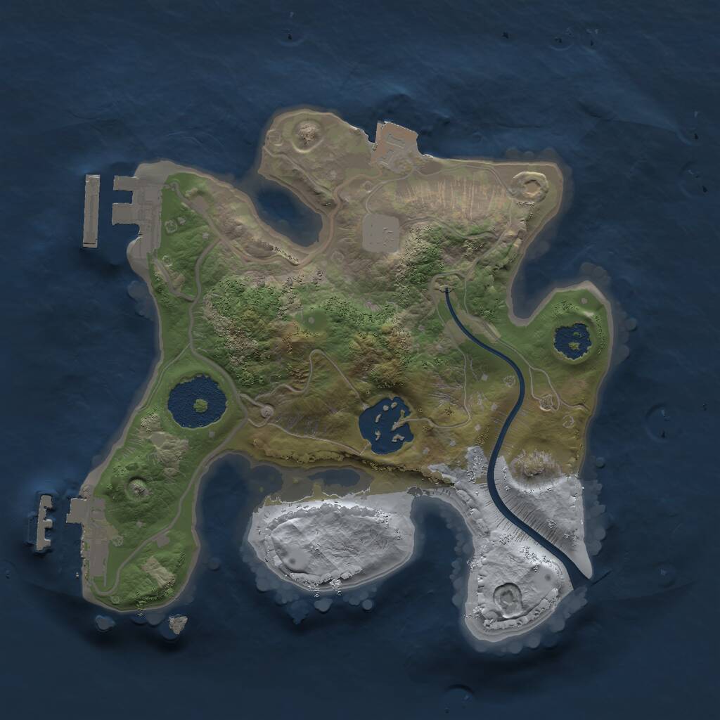 Rust Map: Procedural Map, Size: 2000, Seed: 695748, 4 Monuments