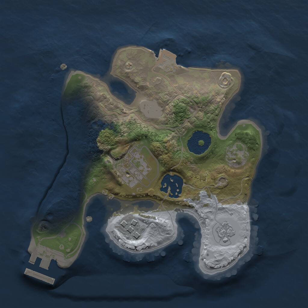 Rust Map: Procedural Map, Size: 2000, Seed: 695748, 6 Monuments