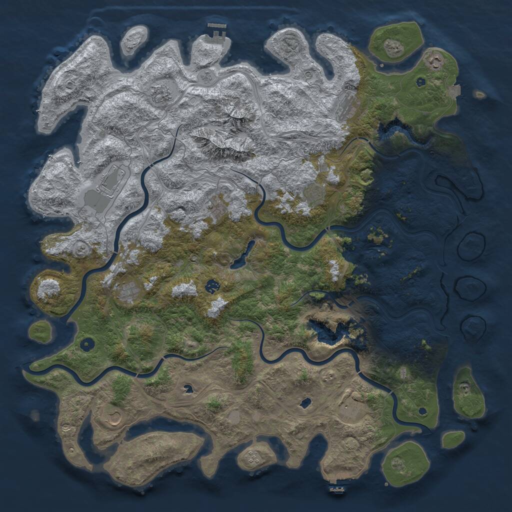 Rust Map: Procedural Map, Size: 5500, Seed: 86724392, 17 Monuments