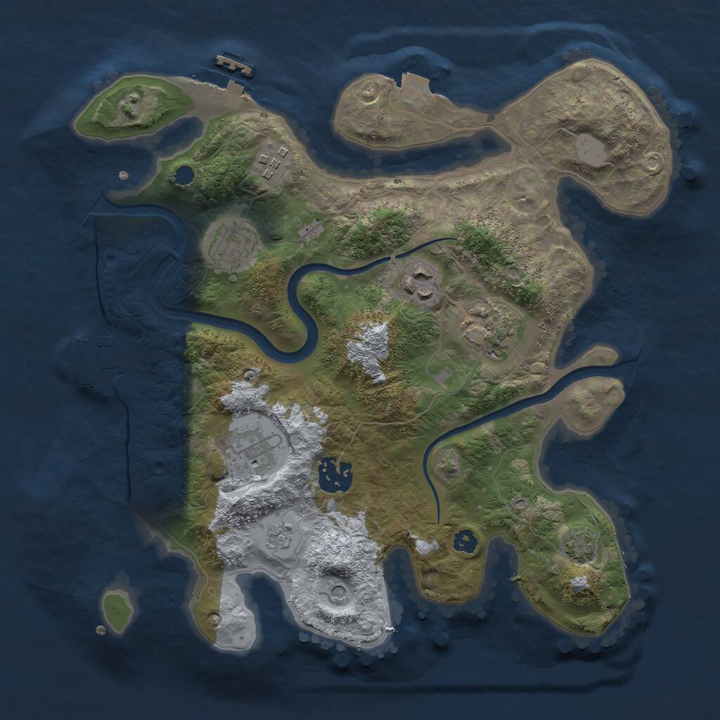 Rust Map: Procedural Map, Size: 3000, Seed: 1847506958, 12 Monuments