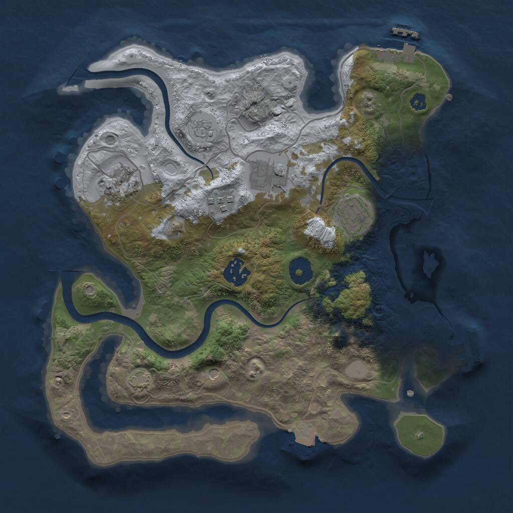 Rust Map: Procedural Map, Size: 3000, Seed: 1148534247, 11 Monuments