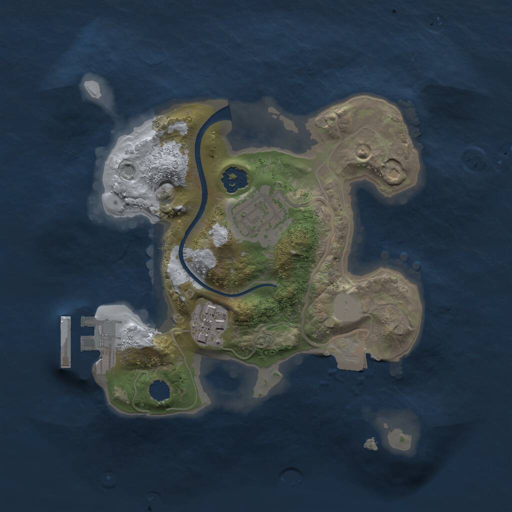 Rust Map: Procedural Map, Size: 2000, Seed: 1829216225, 4 Monuments