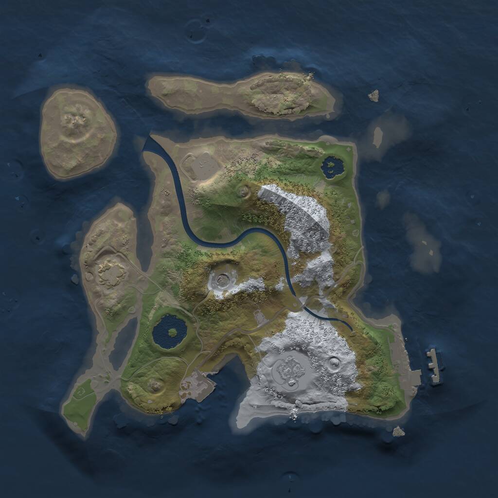 Rust Map: Procedural Map, Size: 2250, Seed: 949040316, 5 Monuments