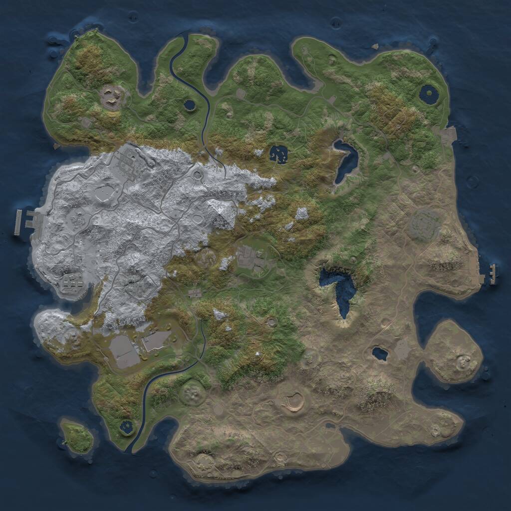 Rust Map: Procedural Map, Size: 4000, Seed: 1539366389, 14 Monuments