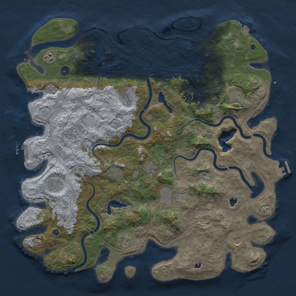 Rust Map: Procedural Map, Size: 4777, Seed: 6, 17 Monuments