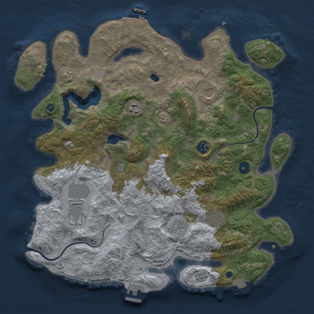 Rust Map: Procedural Map, Size: 4000, Seed: 410440, 13 Monuments