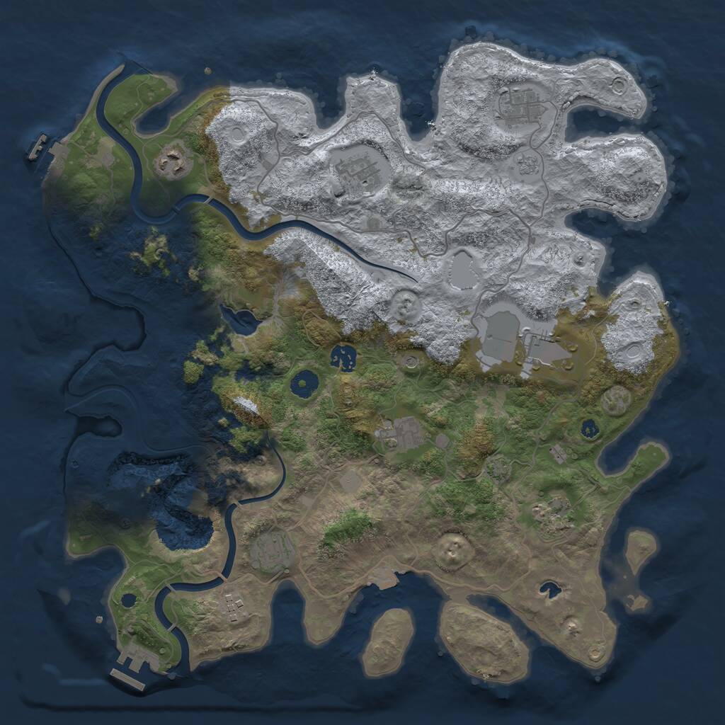 Rust Map: Procedural Map, Size: 4000, Seed: 1056901693, 15 Monuments
