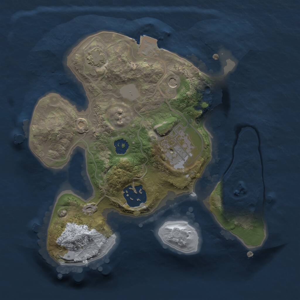 Rust Map: Procedural Map, Size: 2000, Seed: 152004996, 5 Monuments