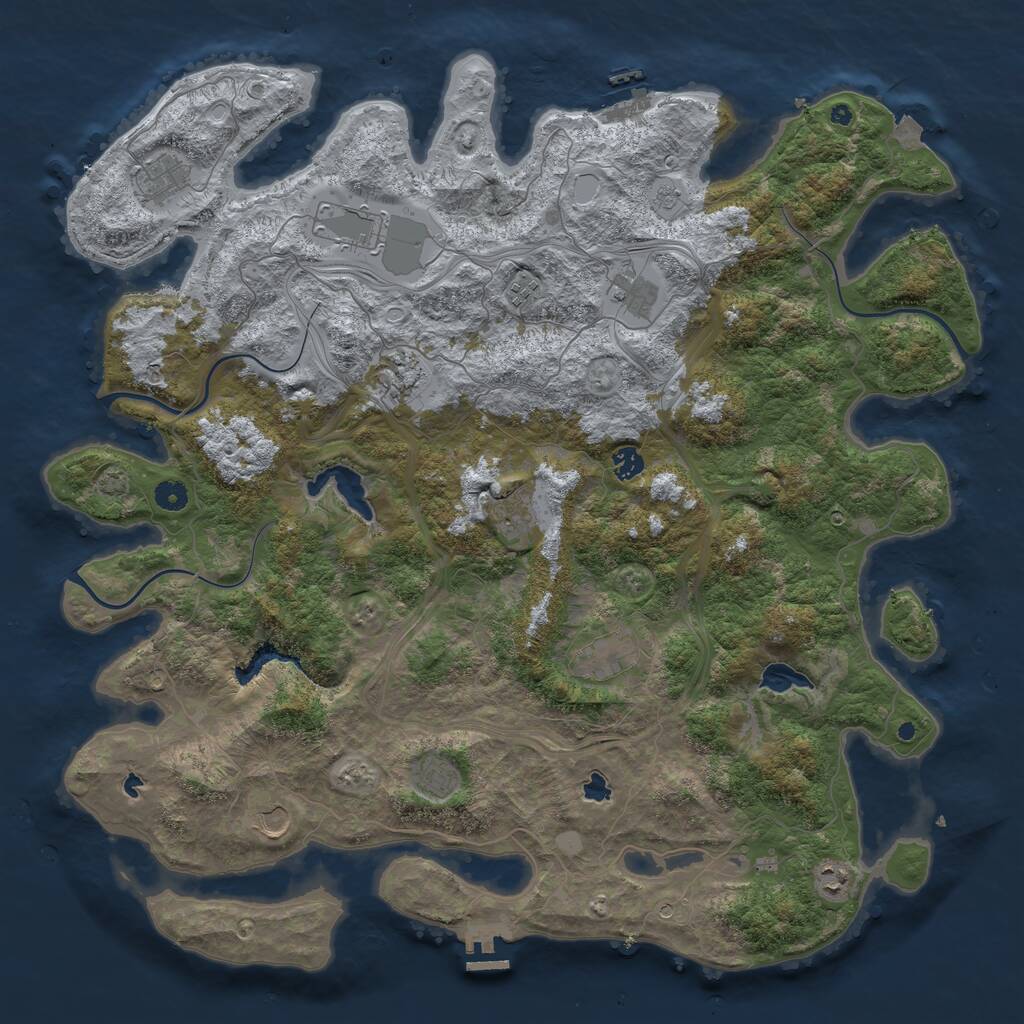 Rust Map: Procedural Map, Size: 4800, Seed: 1813332274, 17 Monuments