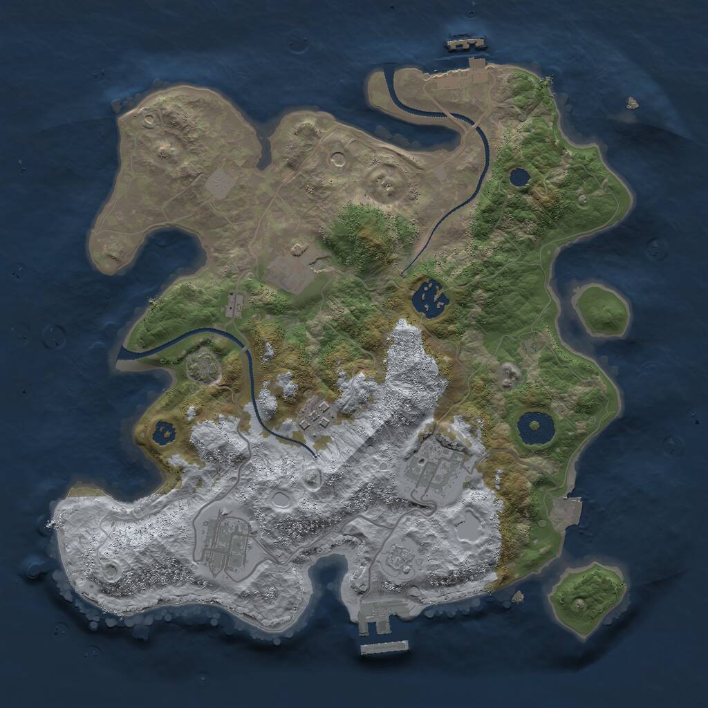 Rust Map: Procedural Map, Size: 3000, Seed: 3964210, 11 Monuments