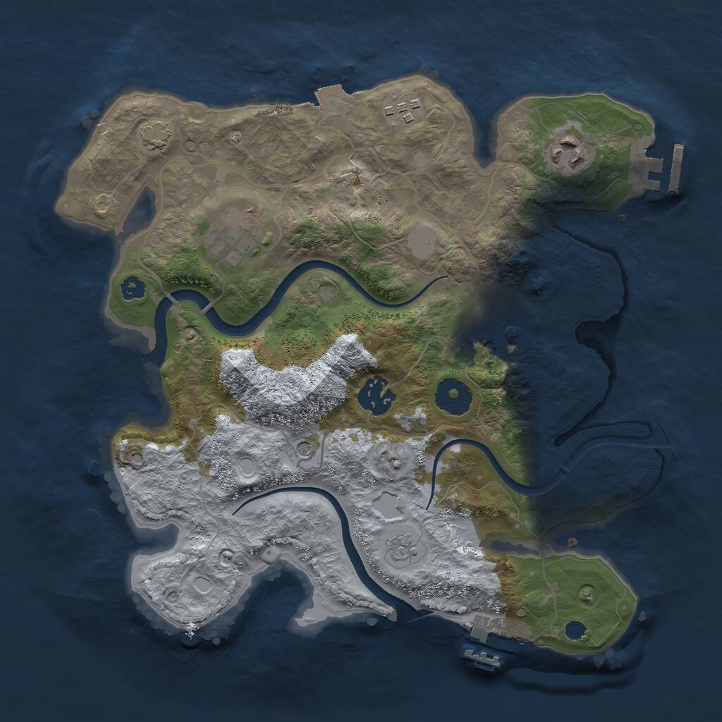 Rust Map: Procedural Map, Size: 3000, Seed: 1133742790, 11 Monuments
