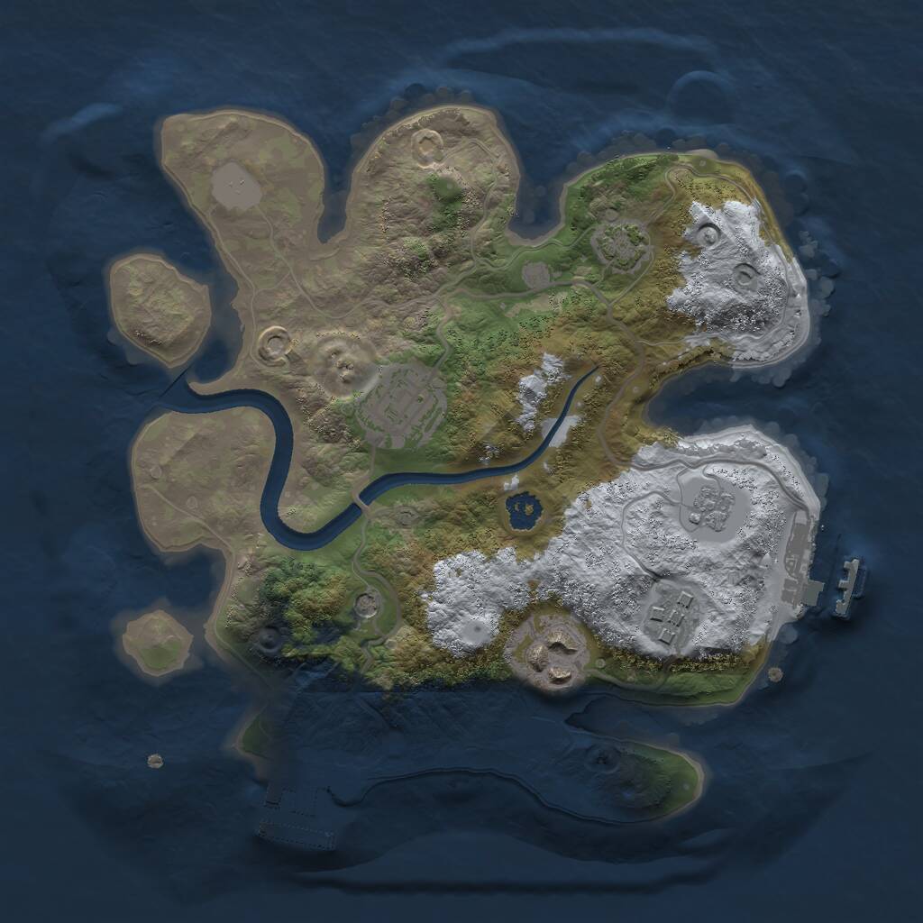 Rust Map: Procedural Map, Size: 2500, Seed: 1546769045, 9 Monuments