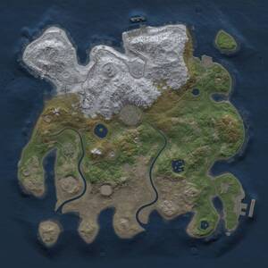 Thumbnail Rust Map: Procedural Map, Size: 3000, Seed: 1980569443, 10 Monuments