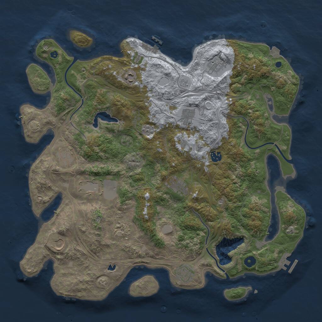 Rust Map: Procedural Map, Size: 4321, Seed: 793155007, 17 Monuments