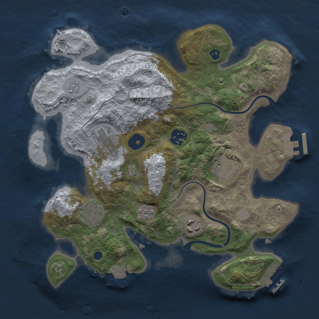 Rust Map: Procedural Map, Size: 3000, Seed: 1521572369, 11 Monuments