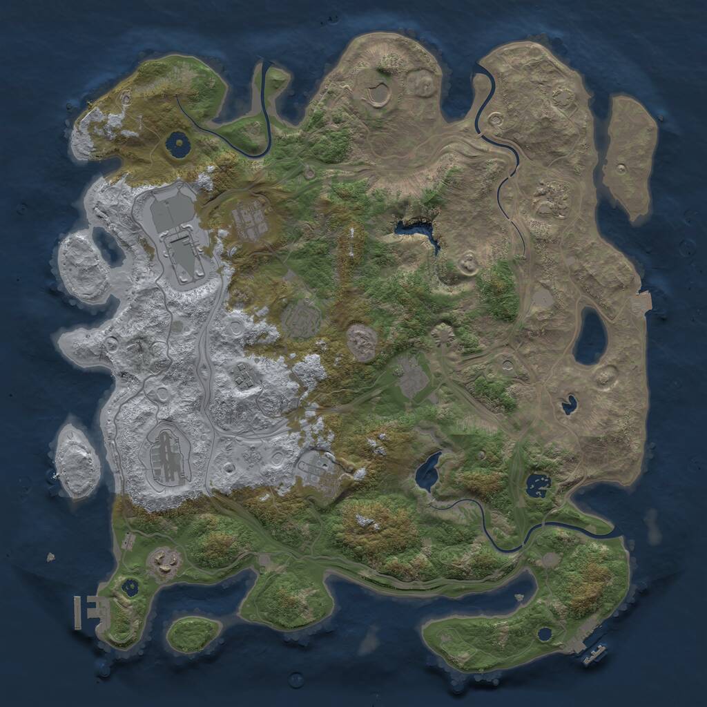 Rust Map: Procedural Map, Size: 4250, Seed: 510473354, 17 Monuments
