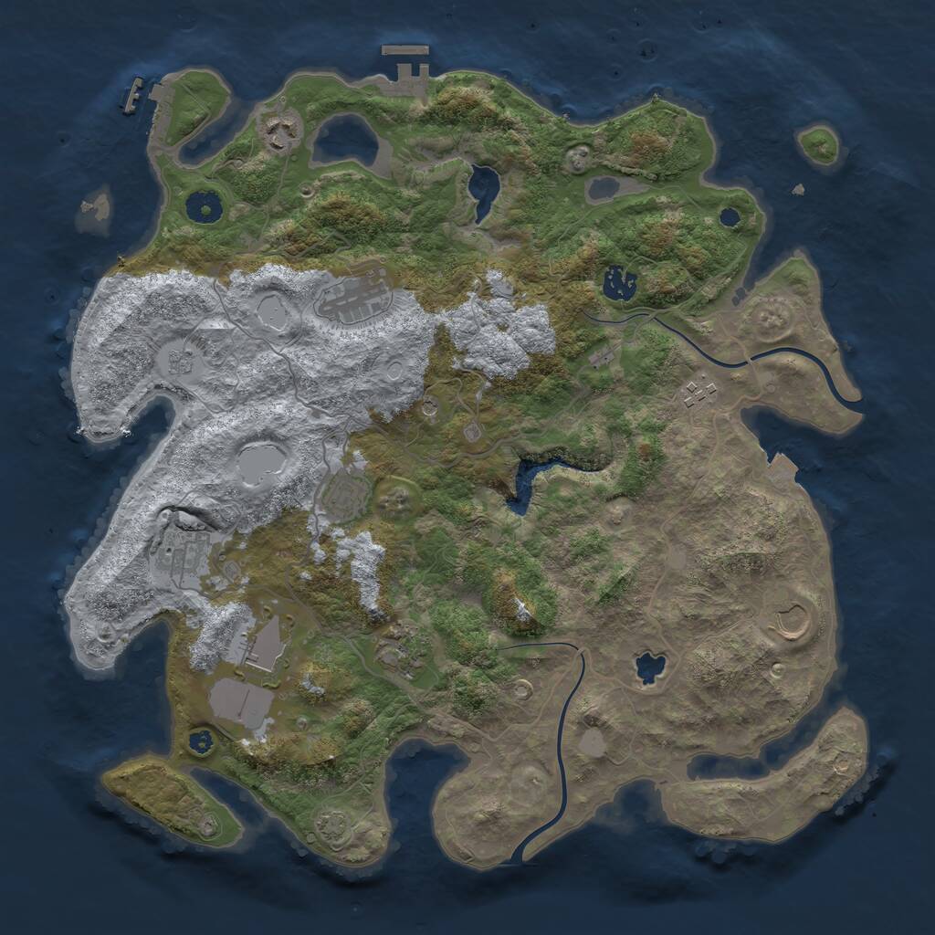 Rust Map: Procedural Map, Size: 4000, Seed: 362558075, 15 Monuments