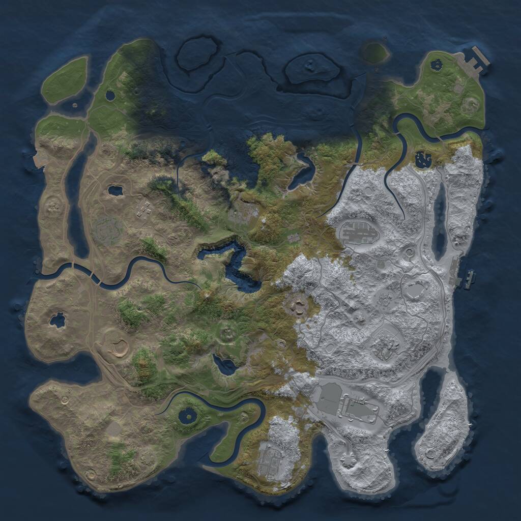 Rust Map: Procedural Map, Size: 4501, Seed: 9971799, 16 Monuments
