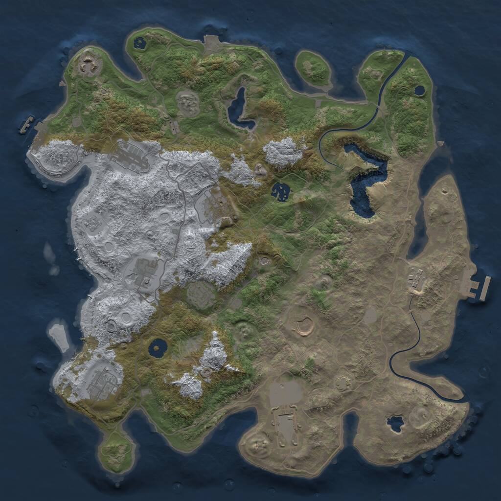 Rust Map: Procedural Map, Size: 4000, Seed: 1765983378, 16 Monuments