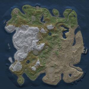 Thumbnail Rust Map: Procedural Map, Size: 4000, Seed: 1765983378, 16 Monuments