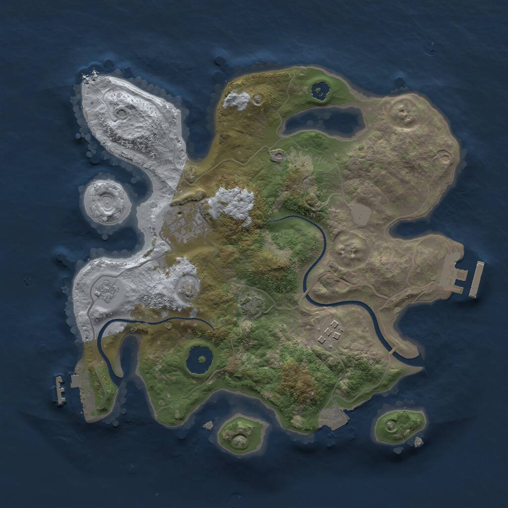 Rust Map: Procedural Map, Size: 2800, Seed: 2100379929, 7 Monuments