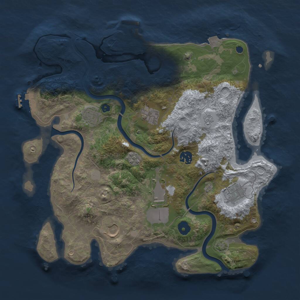 Rust Map: Procedural Map, Size: 3500, Seed: 232434578, 12 Monuments