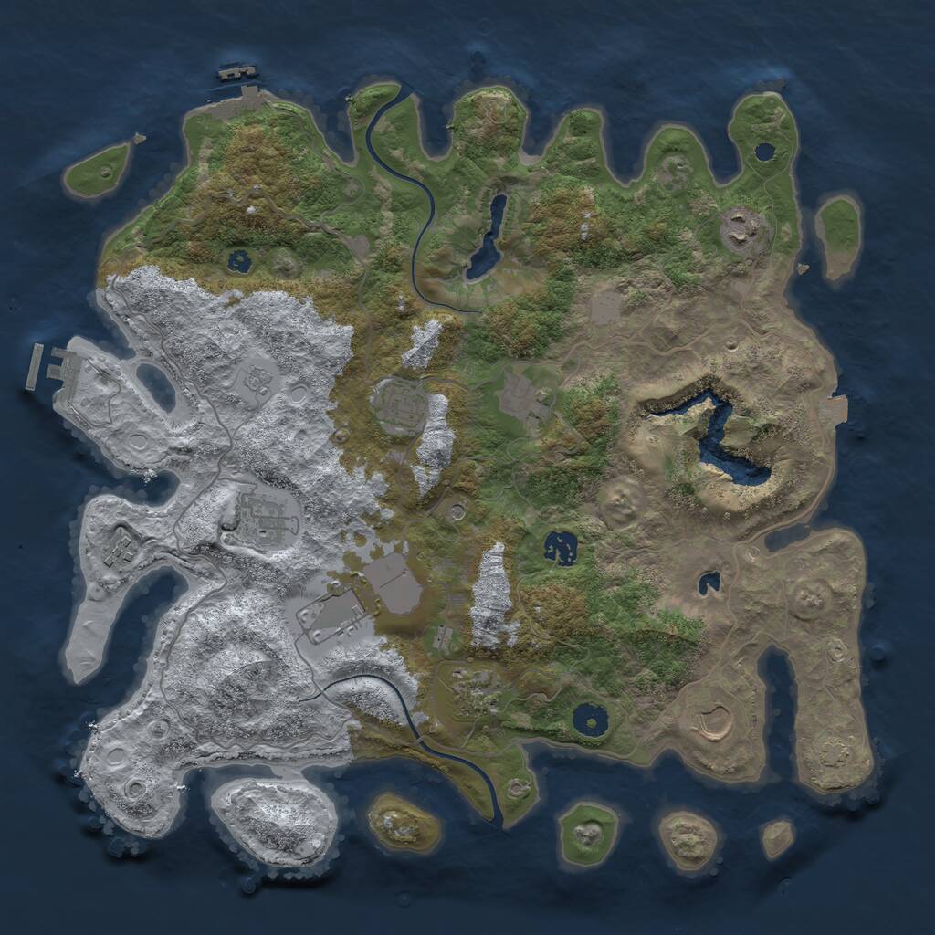 Rust Map: Procedural Map, Size: 4000, Seed: 192135, 15 Monuments