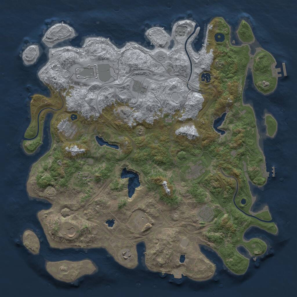 Rust Map: Procedural Map, Size: 4500, Seed: 1829854799, 17 Monuments