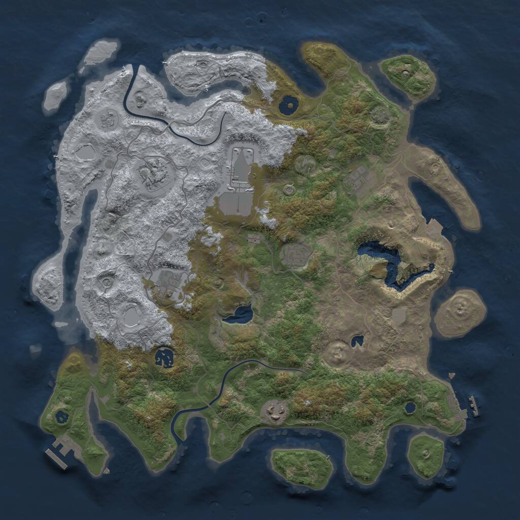 Rust Map: Procedural Map, Size: 4000, Seed: 622677514, 13 Monuments