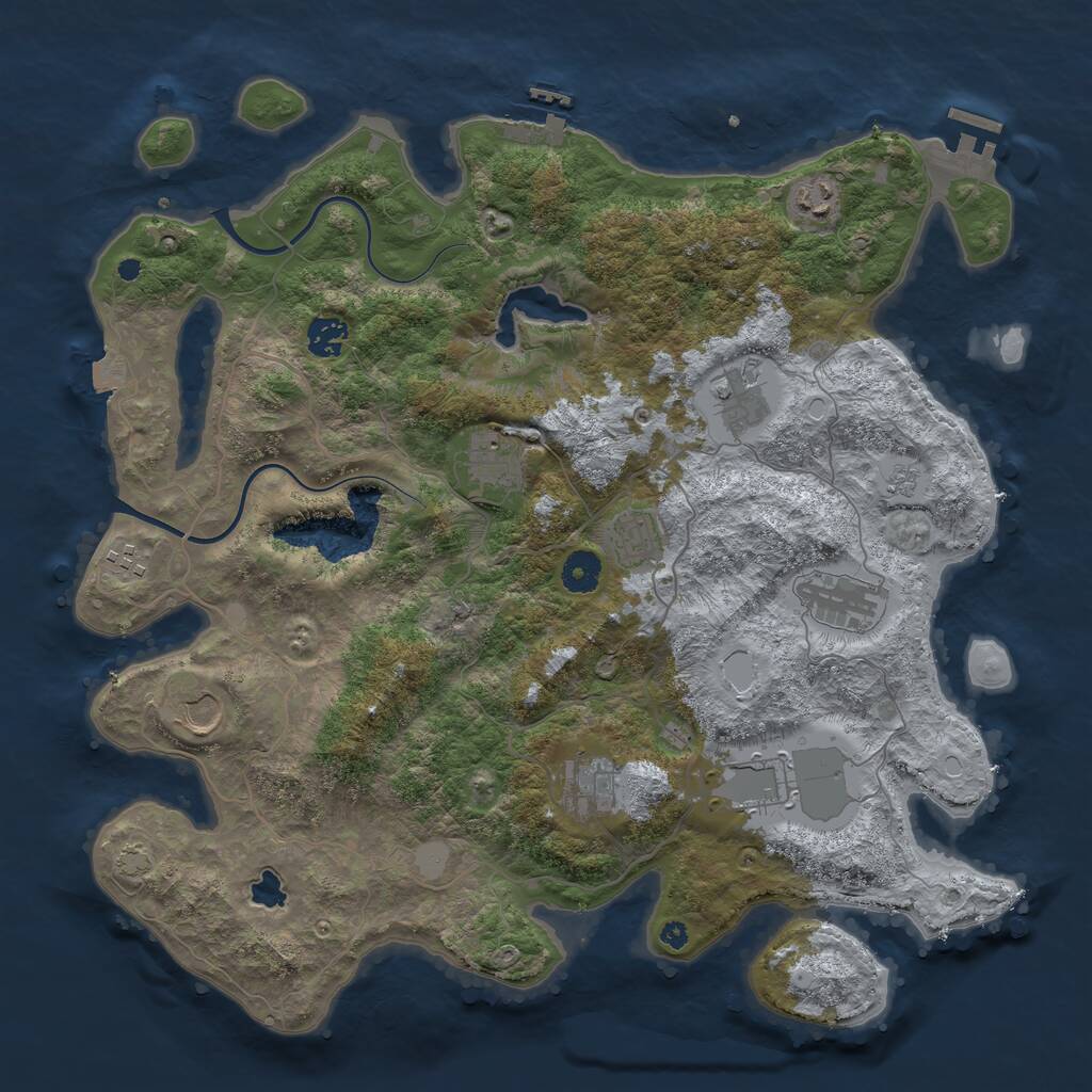 Rust Map: Procedural Map, Size: 4000, Seed: 289745, 15 Monuments
