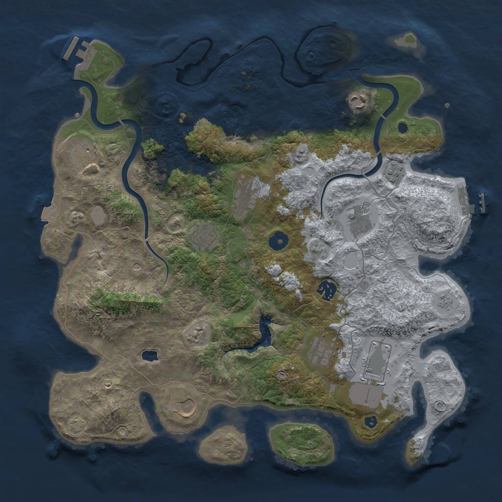 Rust Map: Procedural Map, Size: 4000, Seed: 1192744246, 16 Monuments