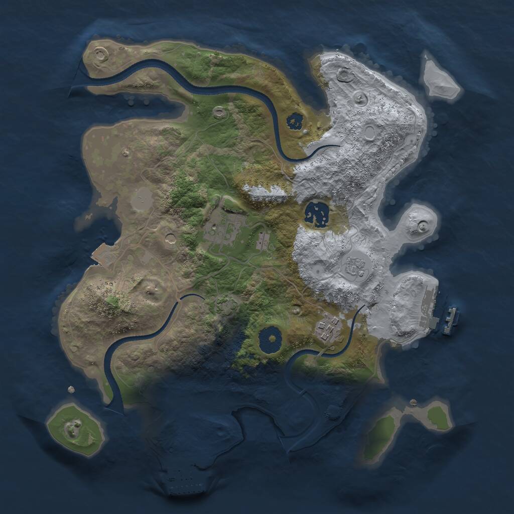 Rust Map: Procedural Map, Size: 3000, Seed: 1798350655, 9 Monuments