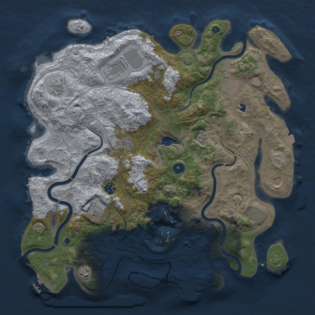Rust Map: Procedural Map, Size: 4250, Seed: 169515220, 16 Monuments