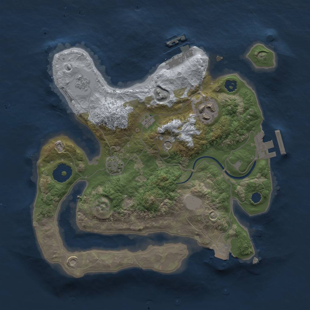 Rust Map: Procedural Map, Size: 2500, Seed: 1148534247, 7 Monuments