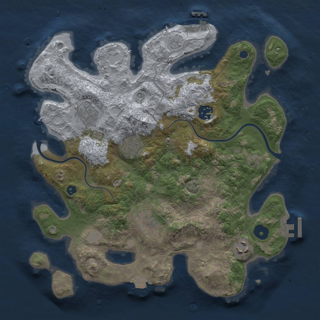 Rust Map: Procedural Map, Size: 3250, Seed: 1447859, 11 Monuments