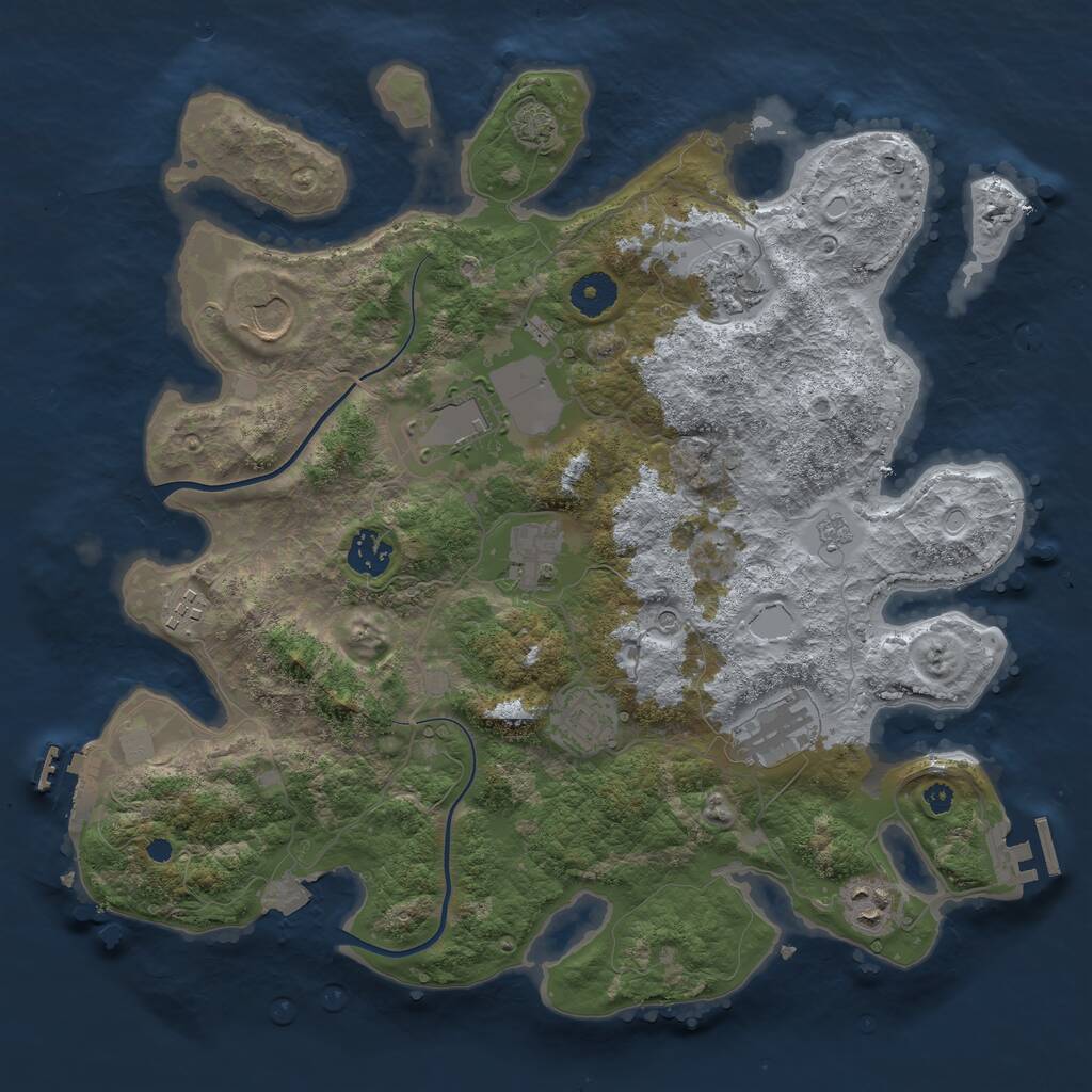 Rust Map: Procedural Map, Size: 3700, Seed: 1372426169, 15 Monuments